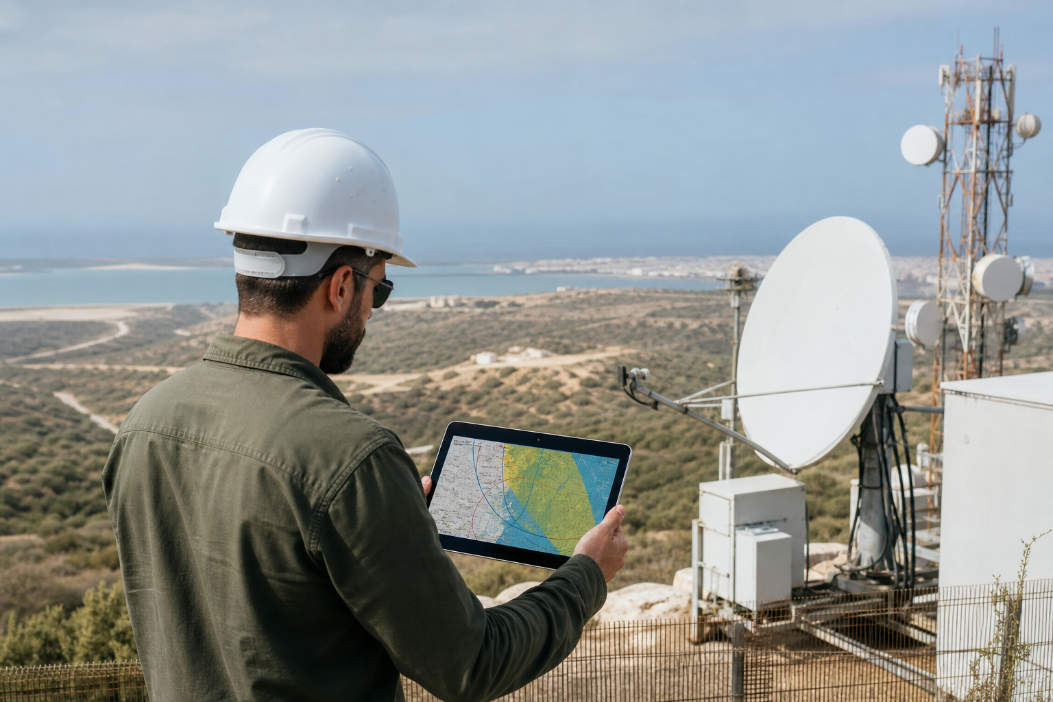 Telecommunications coverage mapping for broadcast distribution